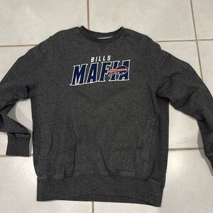 NFL Buffalo Bills Mafia Grey Crewneck Sweatshirt with Pockets Size Large